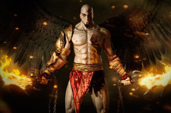 Wallpaper Kratos Illustration, God Of War