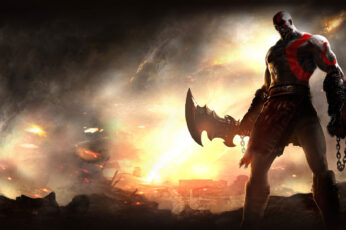 Kratos Of Gods Of War Digital Wallpaper