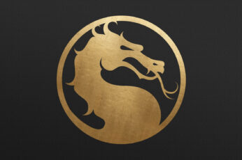Wallpaper Logo, Gold, Dragon, Metall, Mortal Kombat