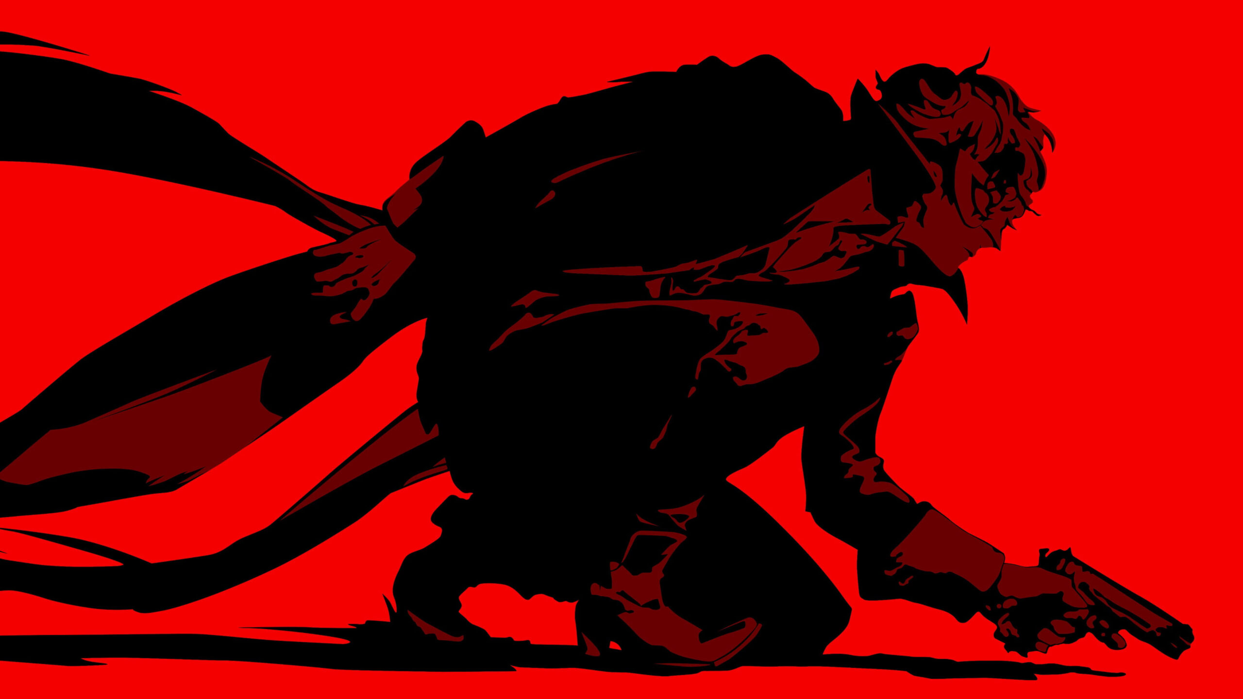 Wallpaper Persona 5 Male Character Holding Pistol