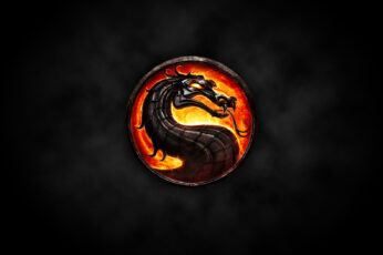 Wallpaper Mortal Kombat Logo, Black Background
