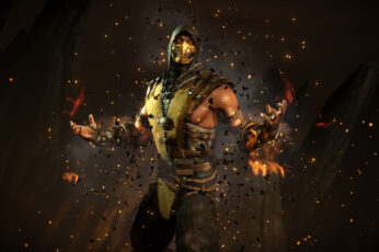 Wallpaper Mortal Kombat Scorpion Illustration