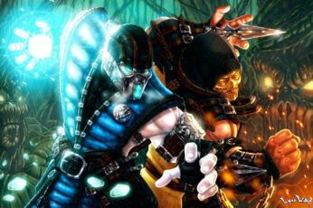Wallpaper Mortal Kombat Sub Zero And Scorpion