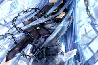 Wallpaper Blue Haired Female Anime Character
