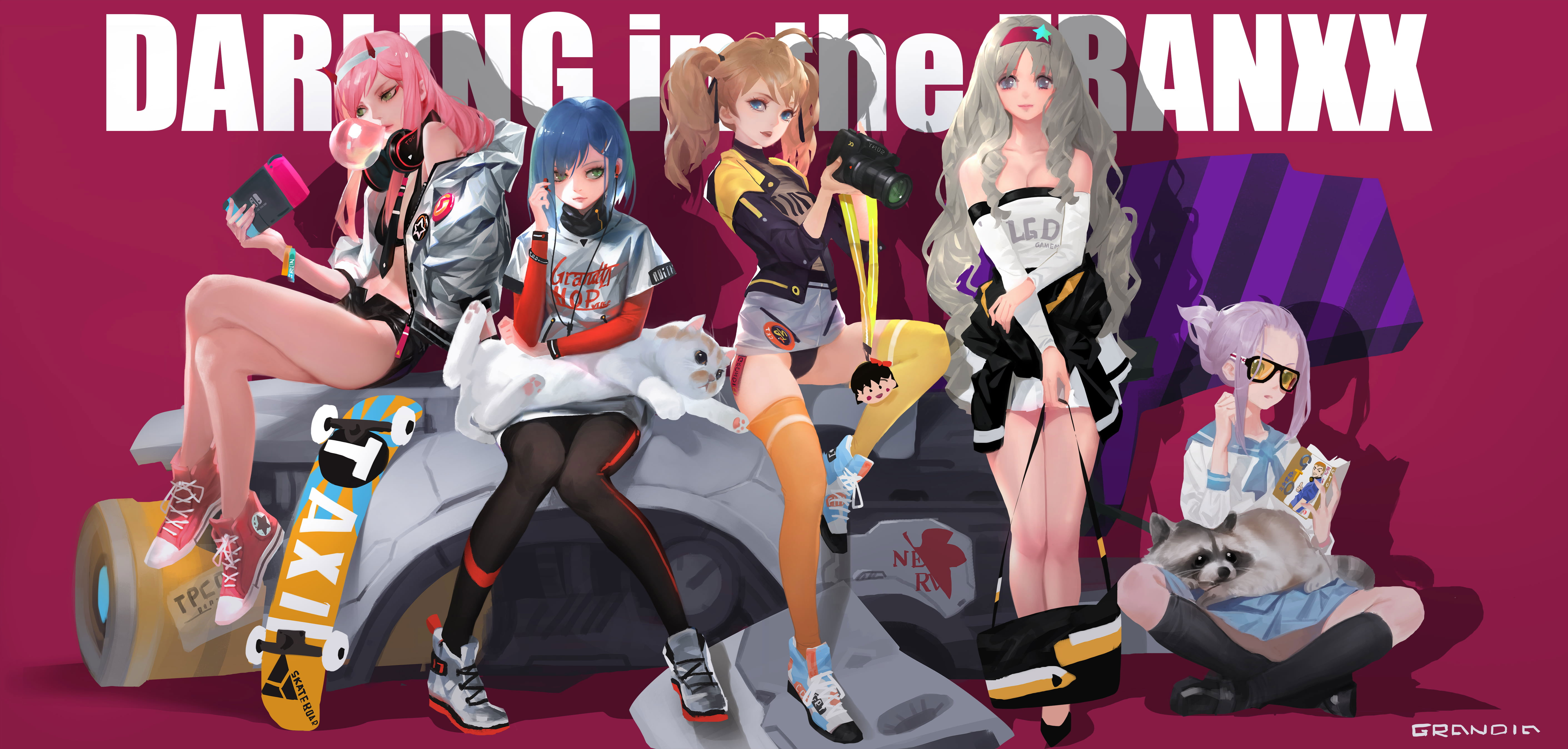 Wallpaper Darling In The Franxx, Anime Girls