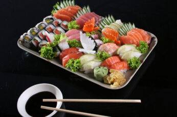 Wallpaper Food, Sushi, Sashimi, Sushi Nigiri