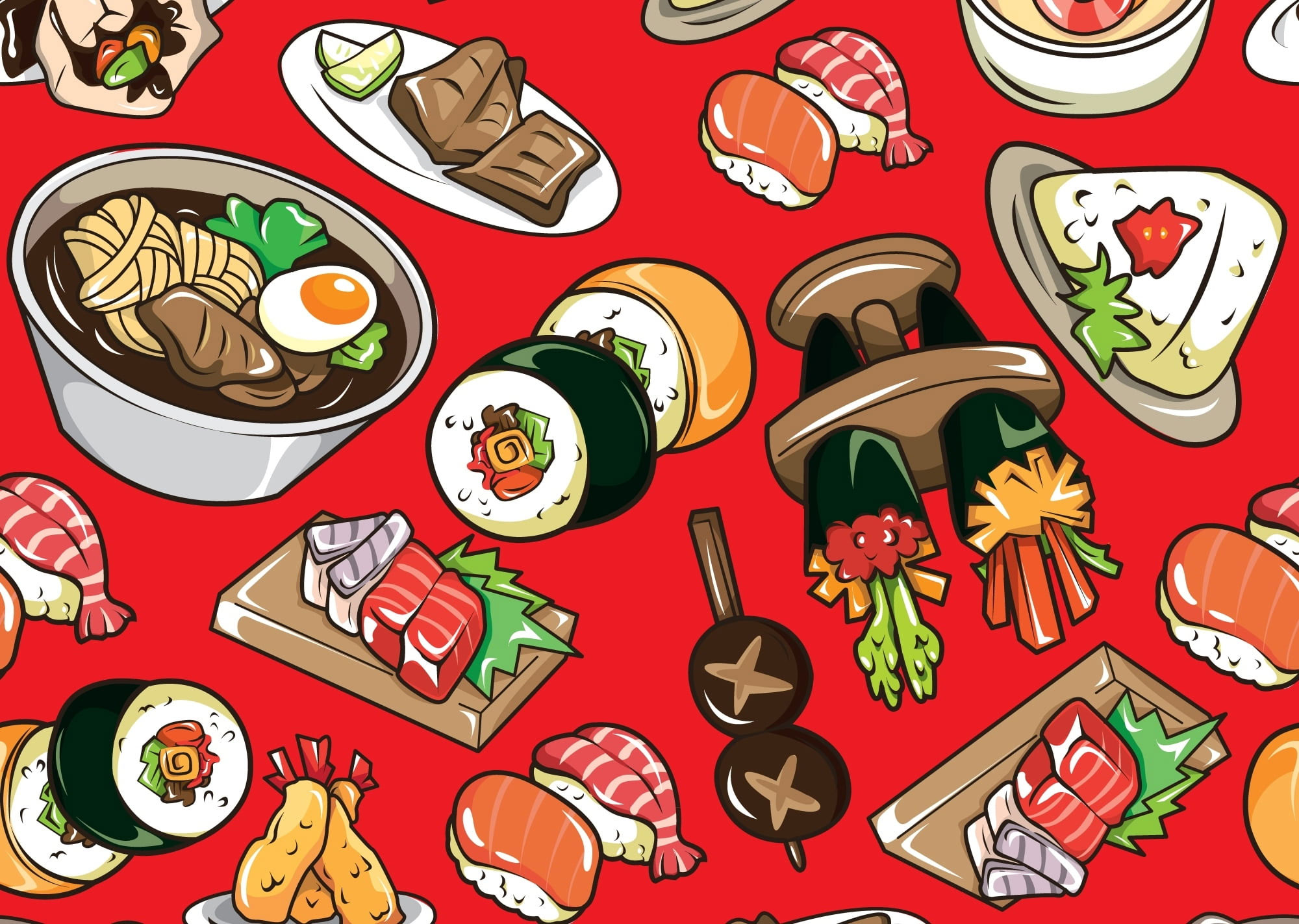 Wallpaper Japanese Cuisine Illustration, Texture