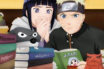 Wallpaper Naruto And Hinata Illustration, Anime