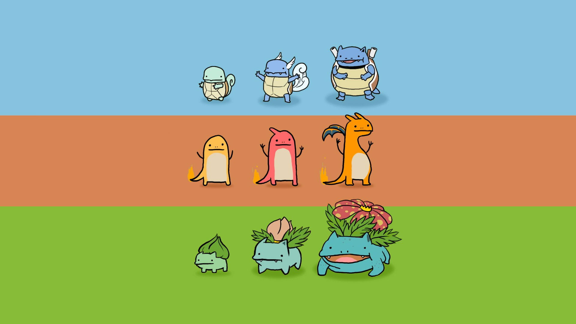 Wallpaper Pokemon, Blastoise Pokemon, Bulbasaur