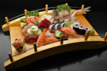 Wallpaper Salmon Sushi And Miki, Food, Shrimp