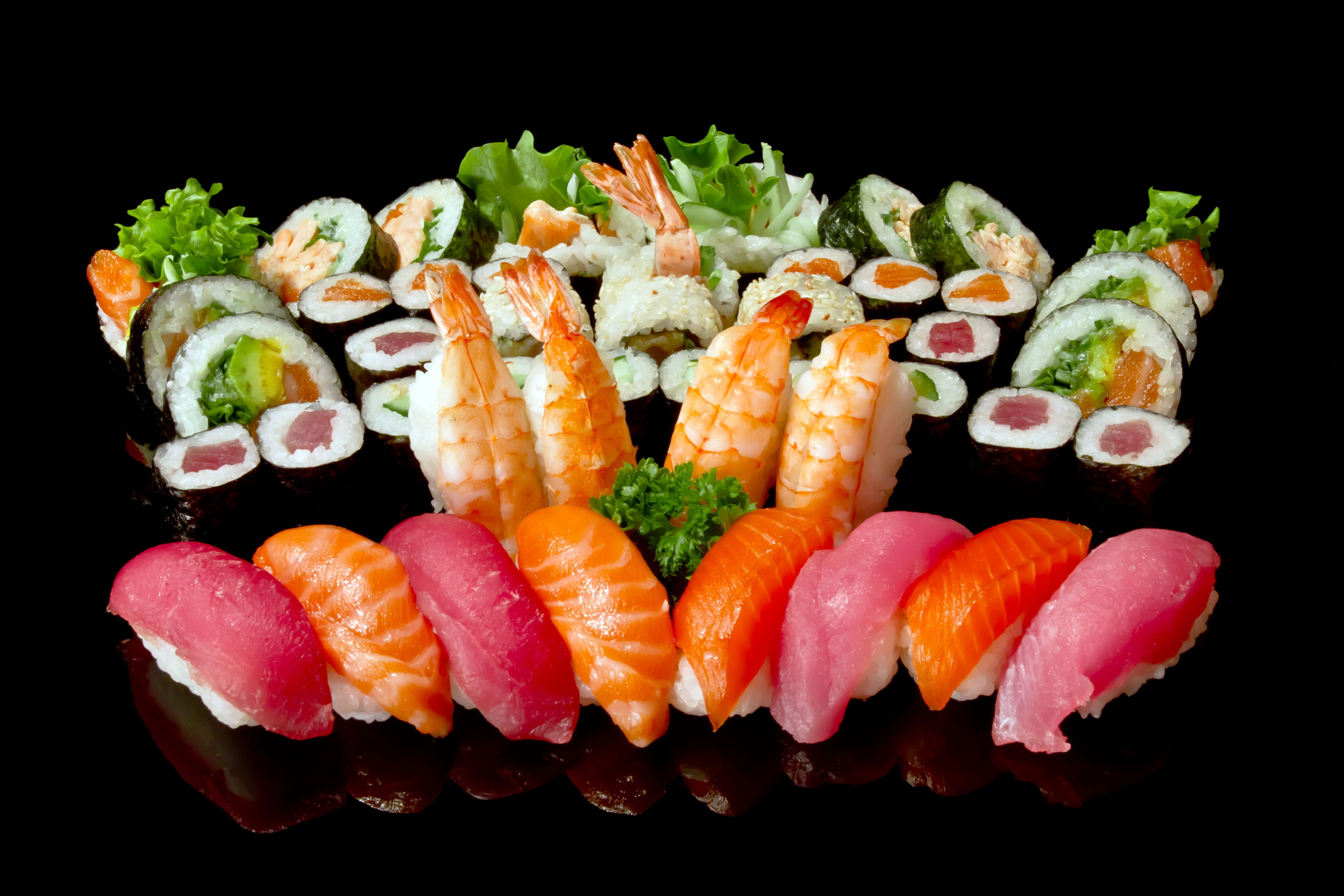 Wallpaper Sushi Dish Lot, Rolls, Plate, A Lot