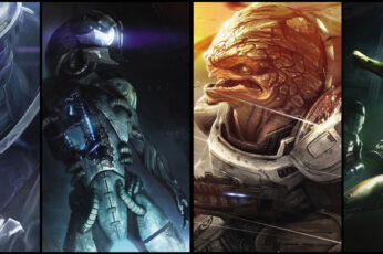 Wallpaper Game Characters Collage, Mass Effect
