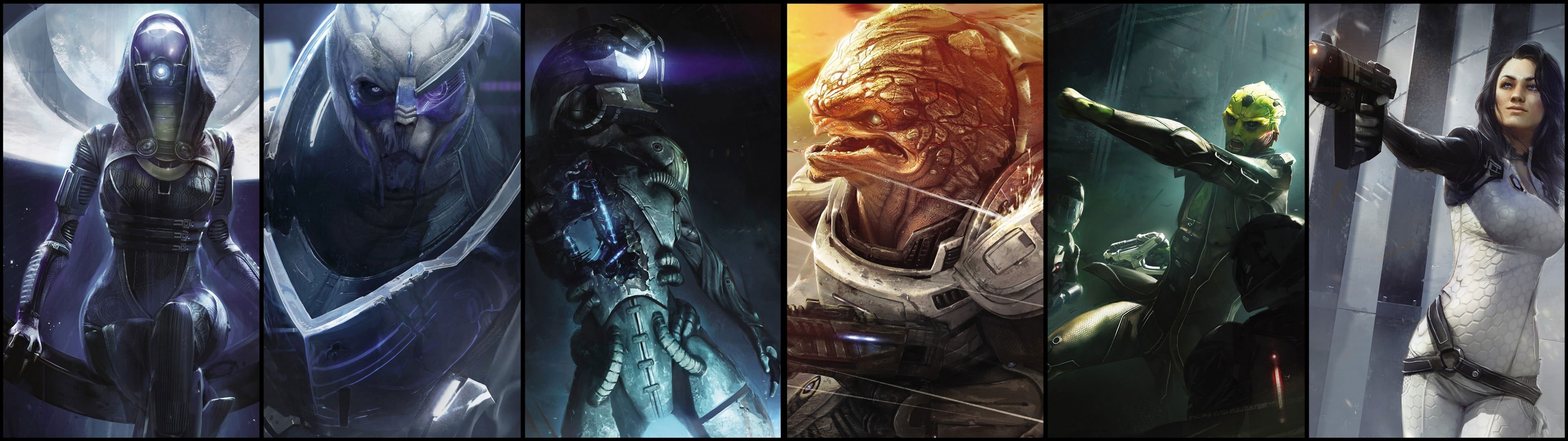 Wallpaper Game Characters Collage, Mass Effect