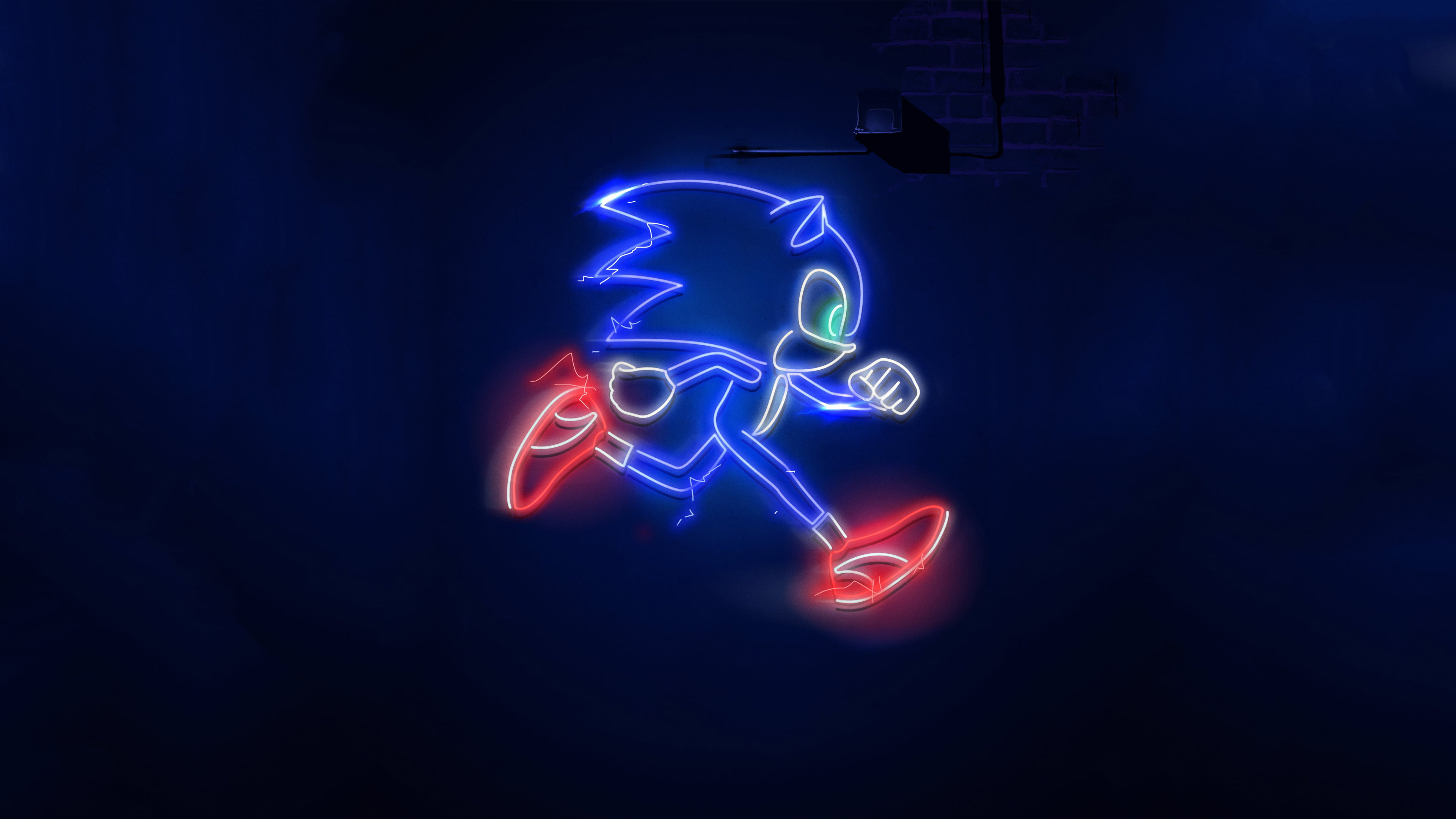 Wallpaper Sonic, Sonic The Hedgehog 2020, Neon, Sonic, Game