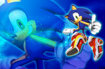 Wallpaper Sonic The Hedgehog Illustration, Blue