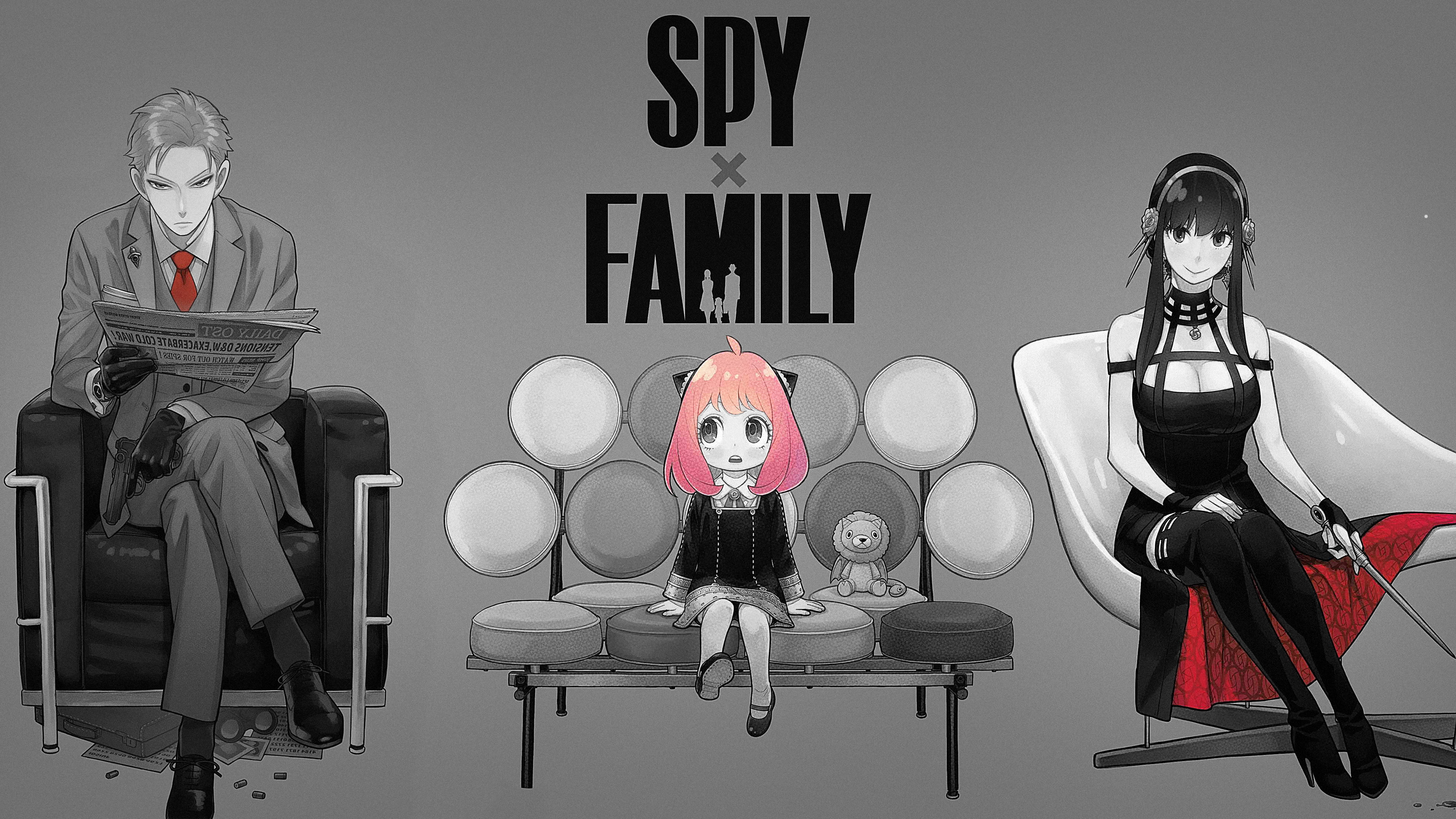 Wallpaper Spy X Family, Loid Forger, Anya Forger
