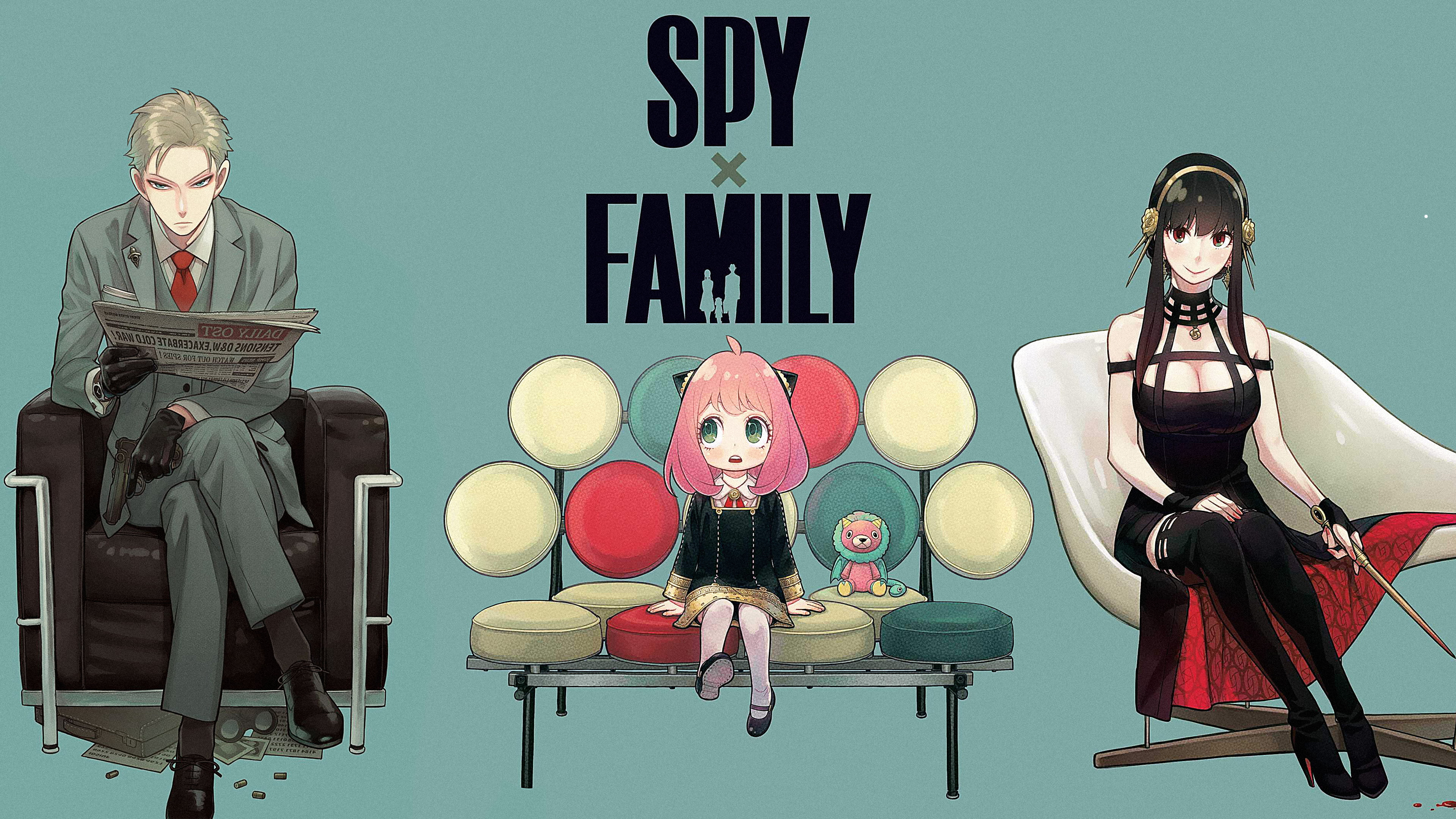 Wallpaper Spy X Family, Loid Forger, Anya Forger