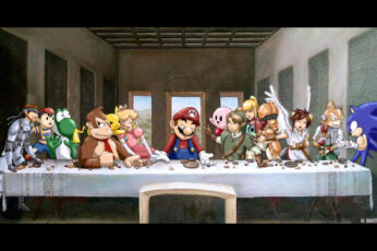Wallpaper The Last Supper By Nintendo, Digital Art