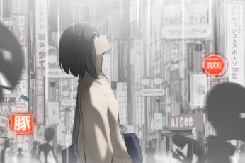 Wallpaper Alone, Japan, Street, Anime Girls, City