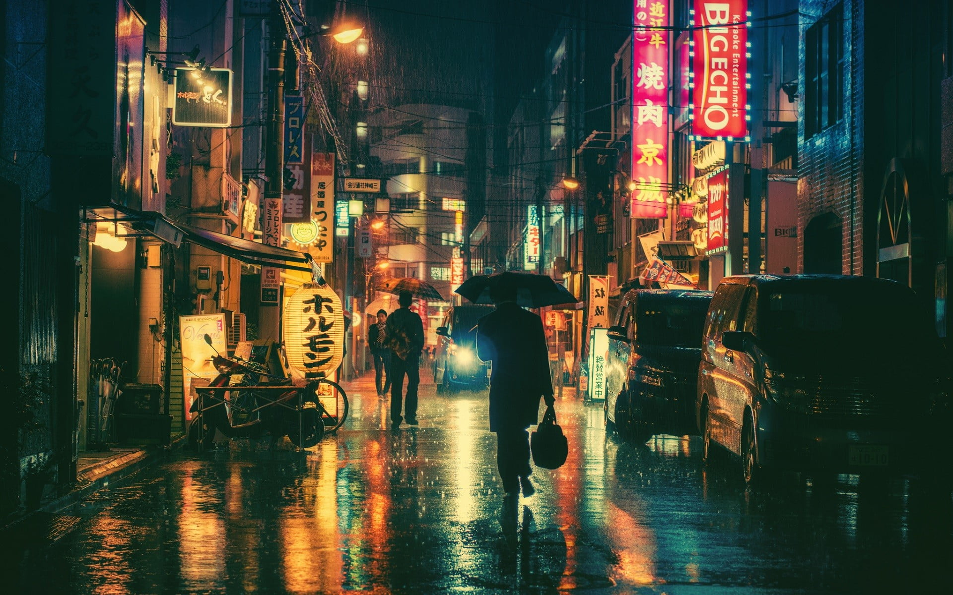 Wallpaper Black Vehicle, City, Urban, Street, Japan Rain Wallpaper, City
