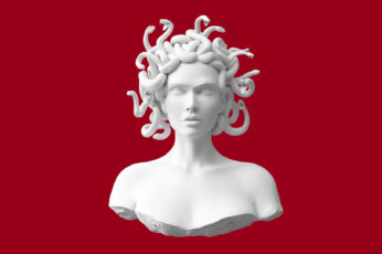 Wallpaper Bust Of Medusa, Red