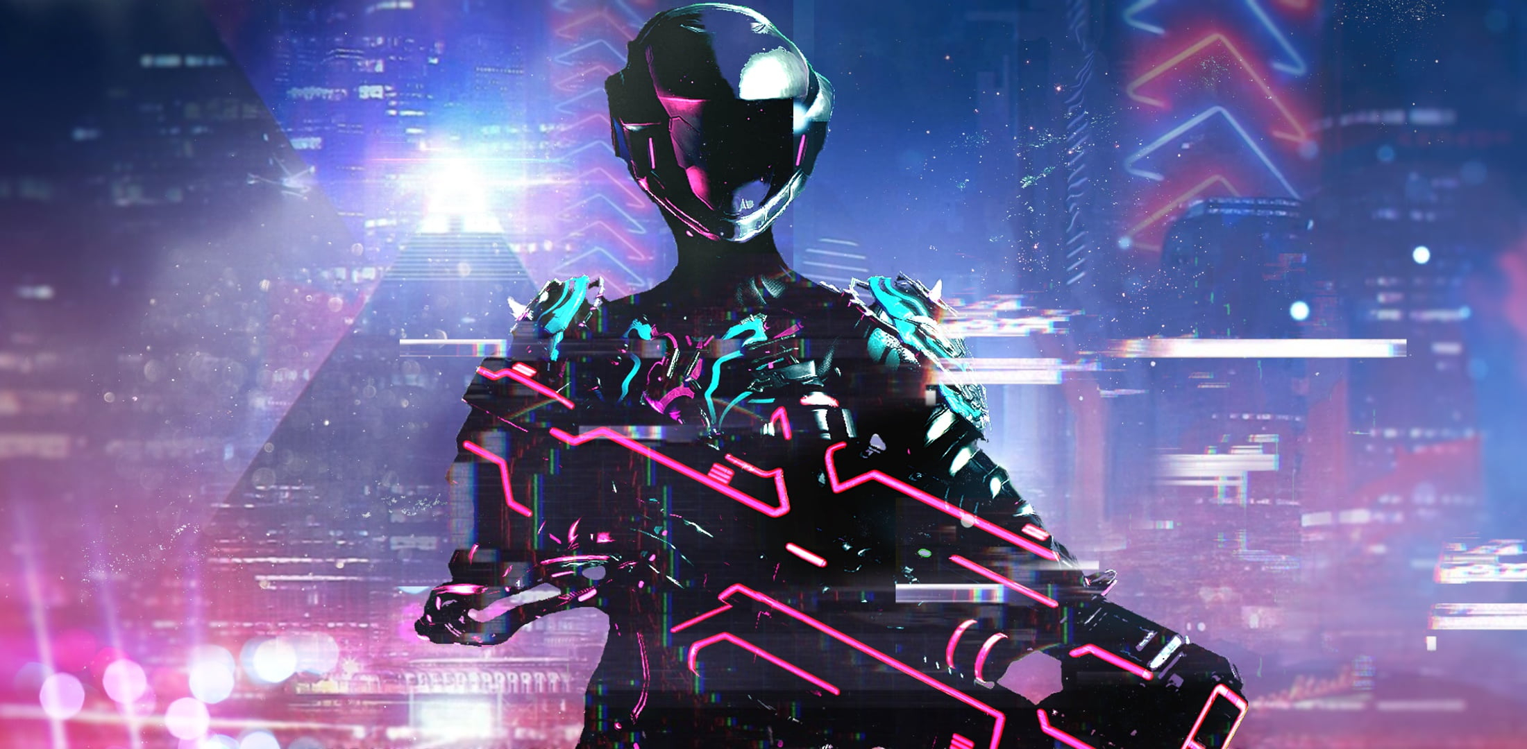 Wallpaper Neon, Cyberpunk, Weapon, Futuristic, Warframe Wallpaper, Game