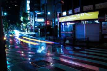 Wallpaper Neon, Tokyo, Explore, Lights, Rain