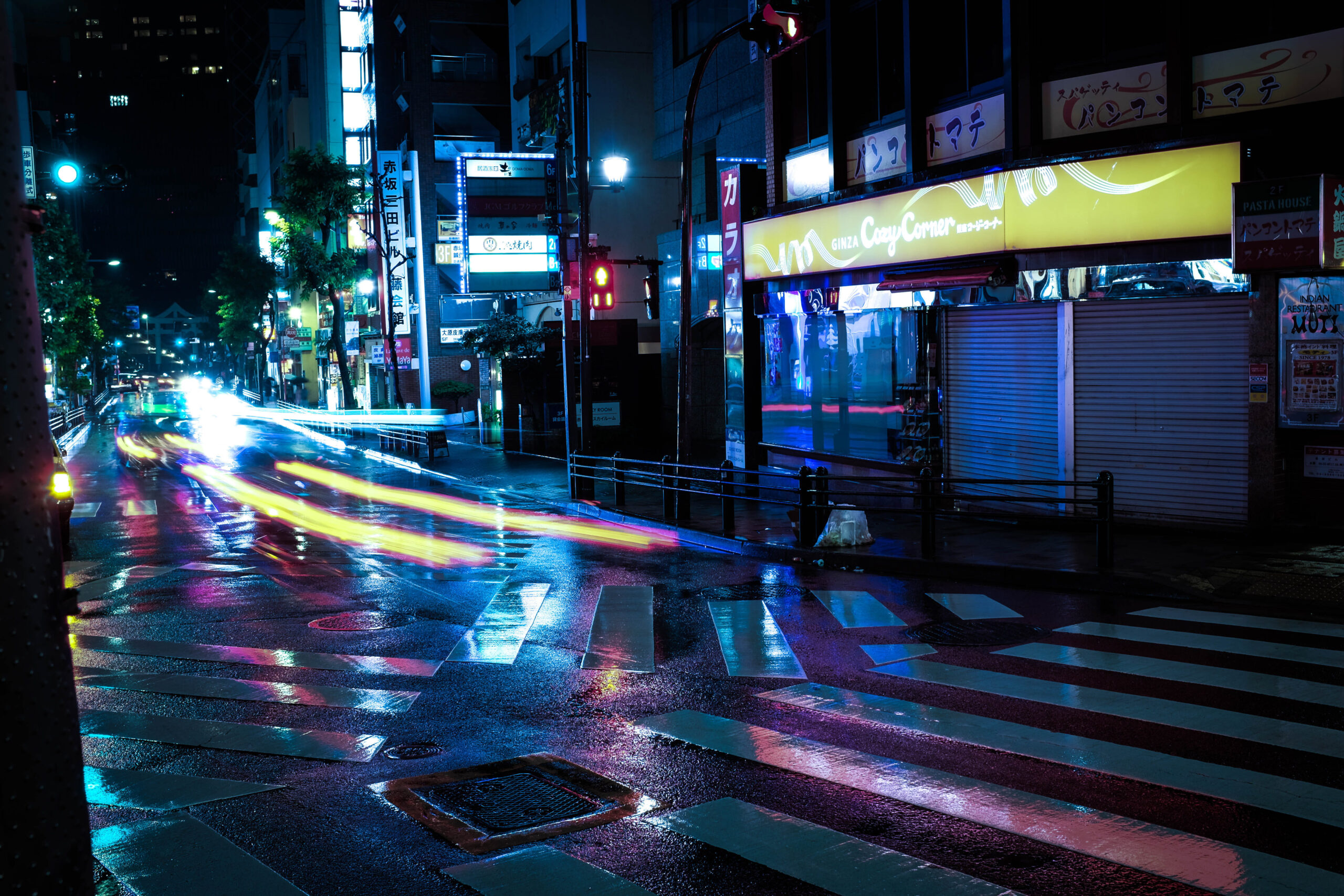 Wallpaper Neon, Tokyo, Explore, Lights, Rain