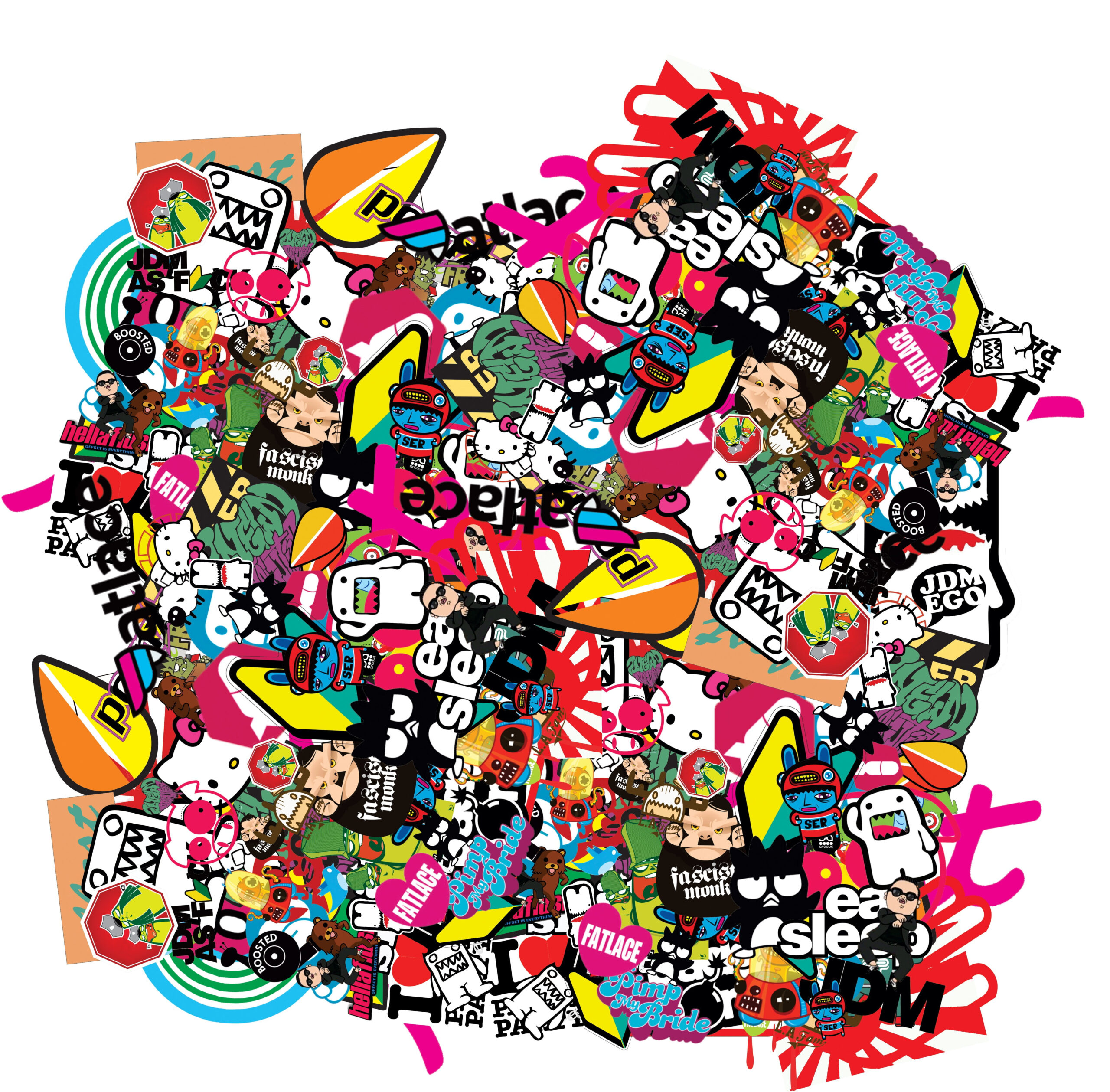 Wallpaper Doodle Art Illustration, Sticker Bomb