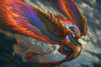 Wallpaper Fire, Bird, Wings, Feathers, Beak