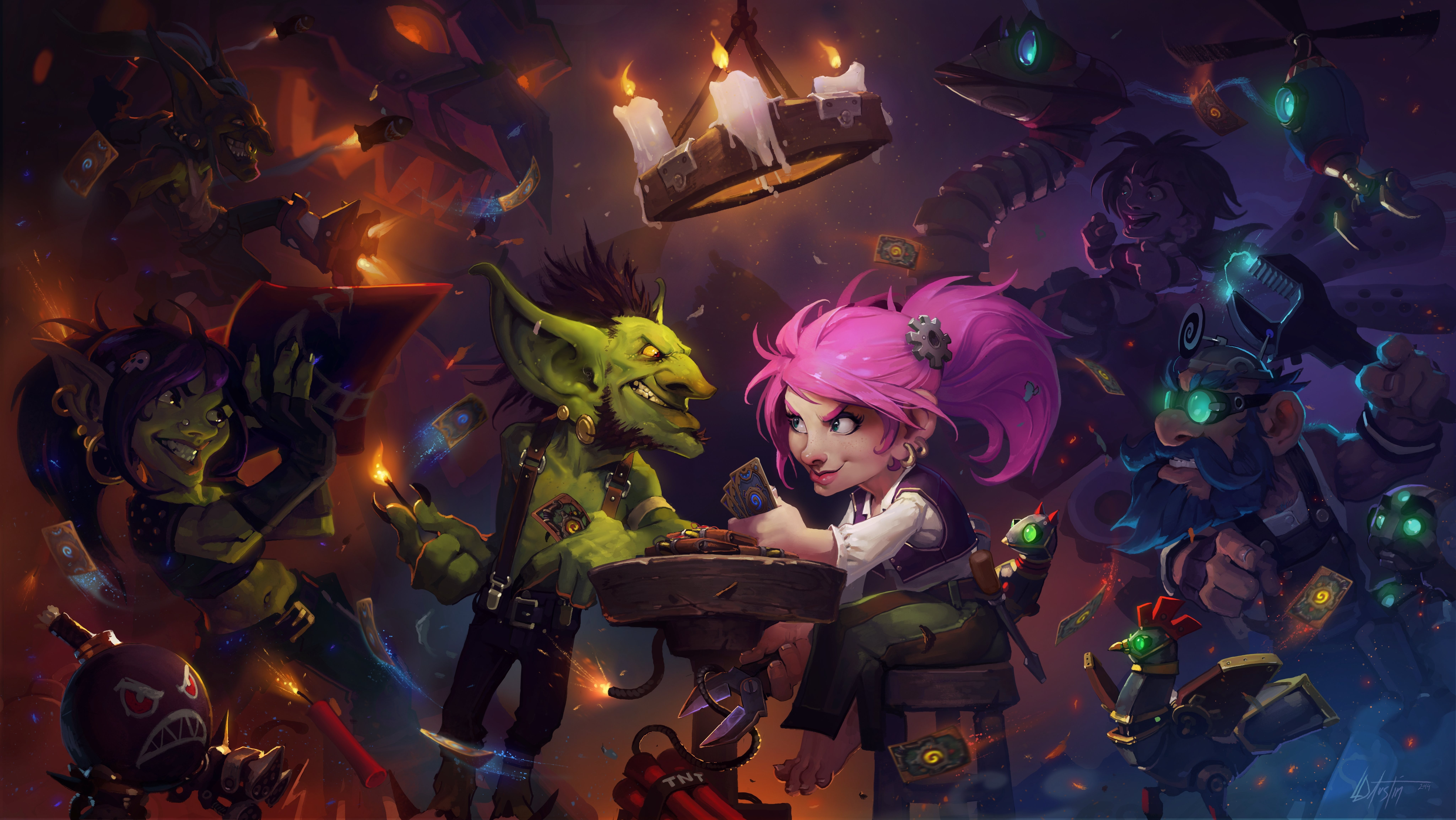 Wallpaper Goblin And Pink Haired Girl, Hearthstone Wallpaper, Game