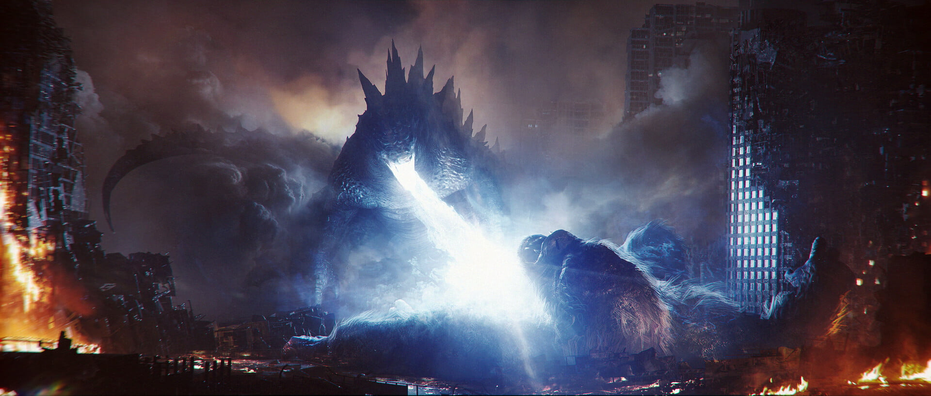 Wallpaper Godzilla, King Kong, Creature, Battle
