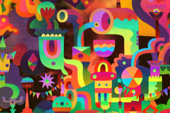 Wallpaper Multicolored Doodle Art Wallpaper