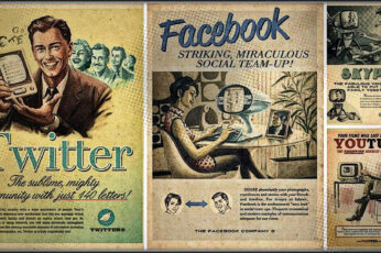 Wallpaper Social Media Site Memes Collage, Vintage