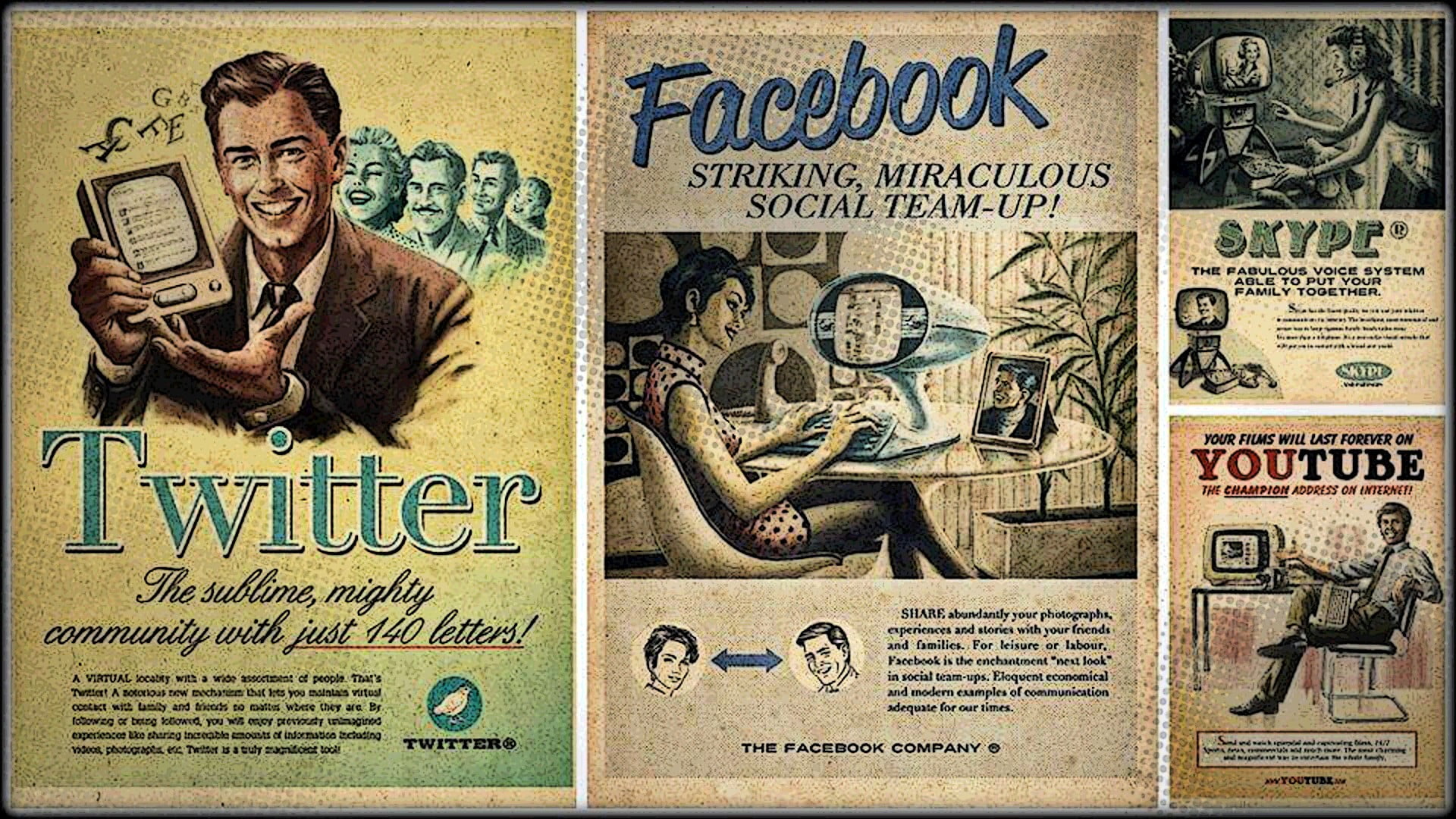 Wallpaper Social Media Site Memes Collage, Vintage, Newspaper, Textures