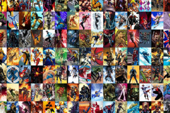 Wallpaper Anime Character Lot Collage, Marvel