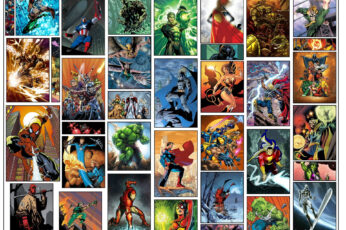 Wallpaper Assorted Super Heroes Collage, Comics