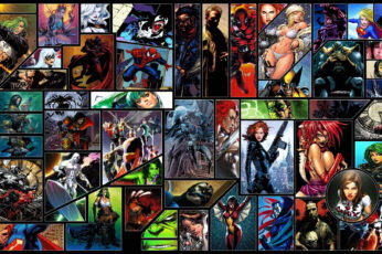 Wallpaper Assorted Superhero Collage, Comics