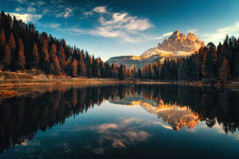Wallpaper Dolomiti Italy Autumn Lago Antorno