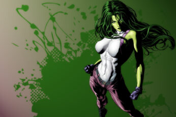 Wallpaper Marvel She Hulk, Green, Girl, Art
