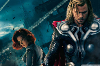 Wallpaper Scarlett Johansson Movies Thor Black
