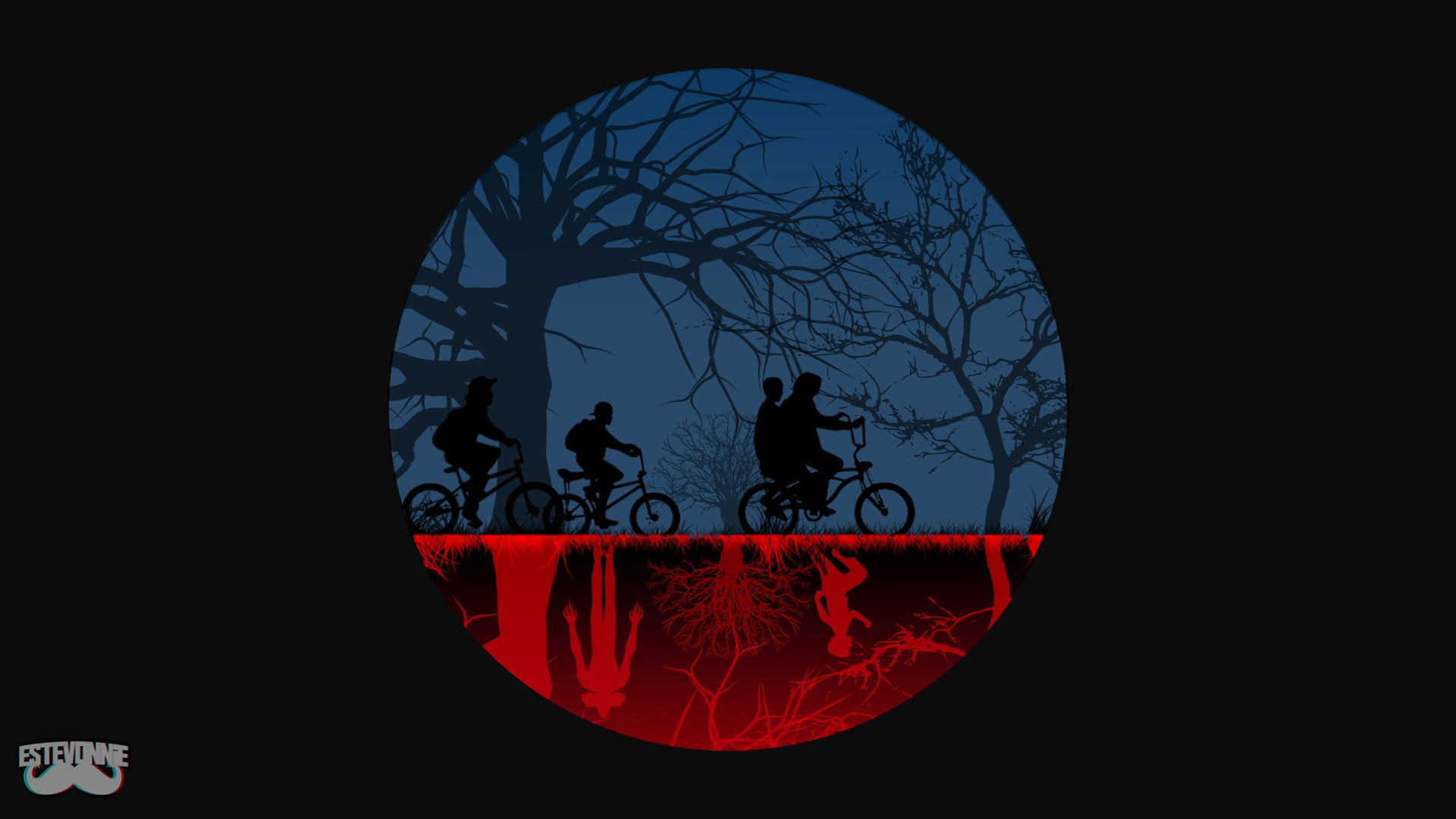 Wallpaper Three People Riding Bicycles