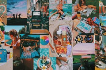 Aesthetic Summer Collages Desktop Desktop Wallpaper