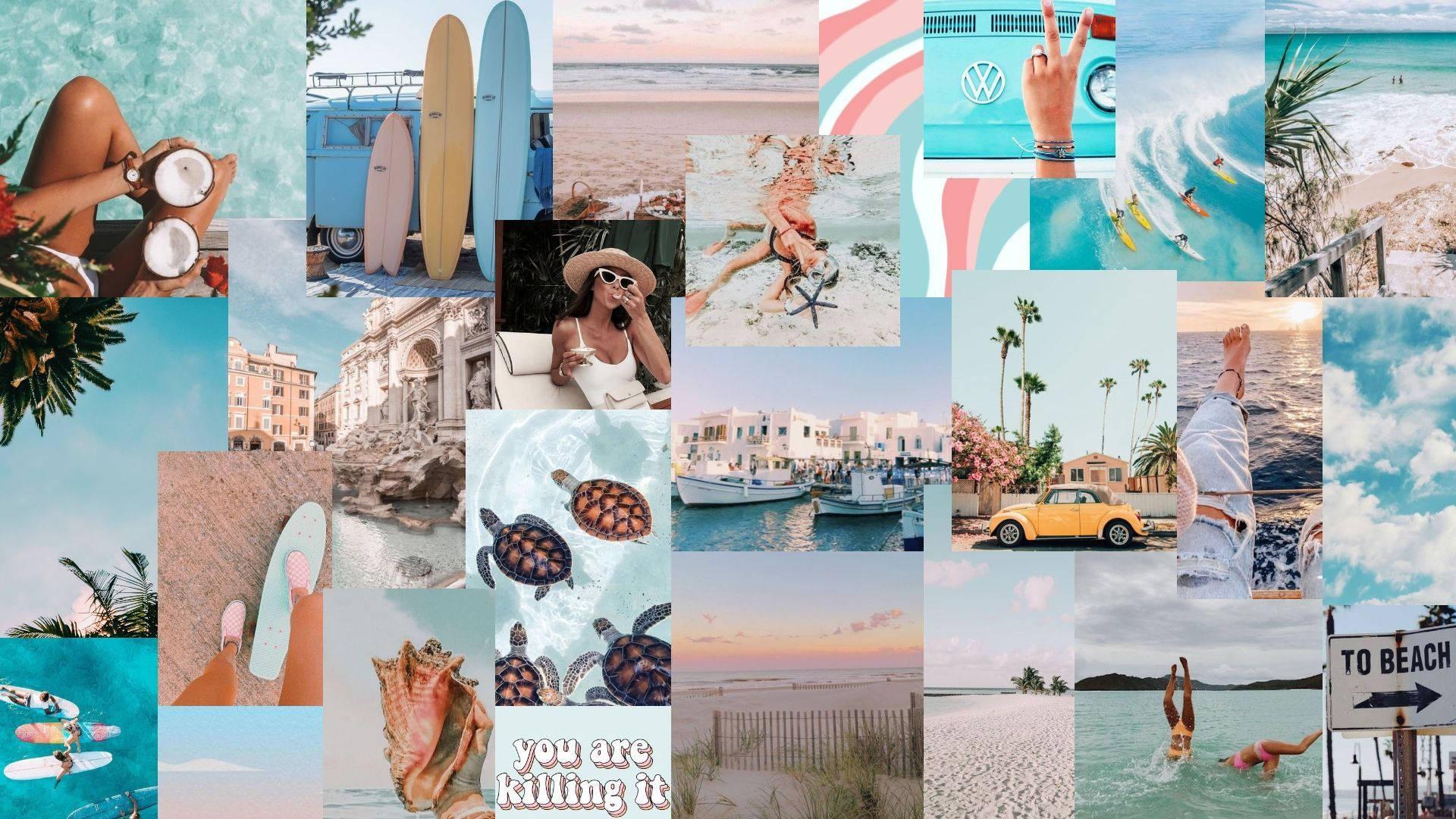 Aesthetic Summer Collages Desktop Wallpaper