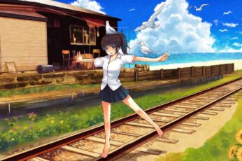 Anime Girl Summer Windows 11 Wallpaper 4k