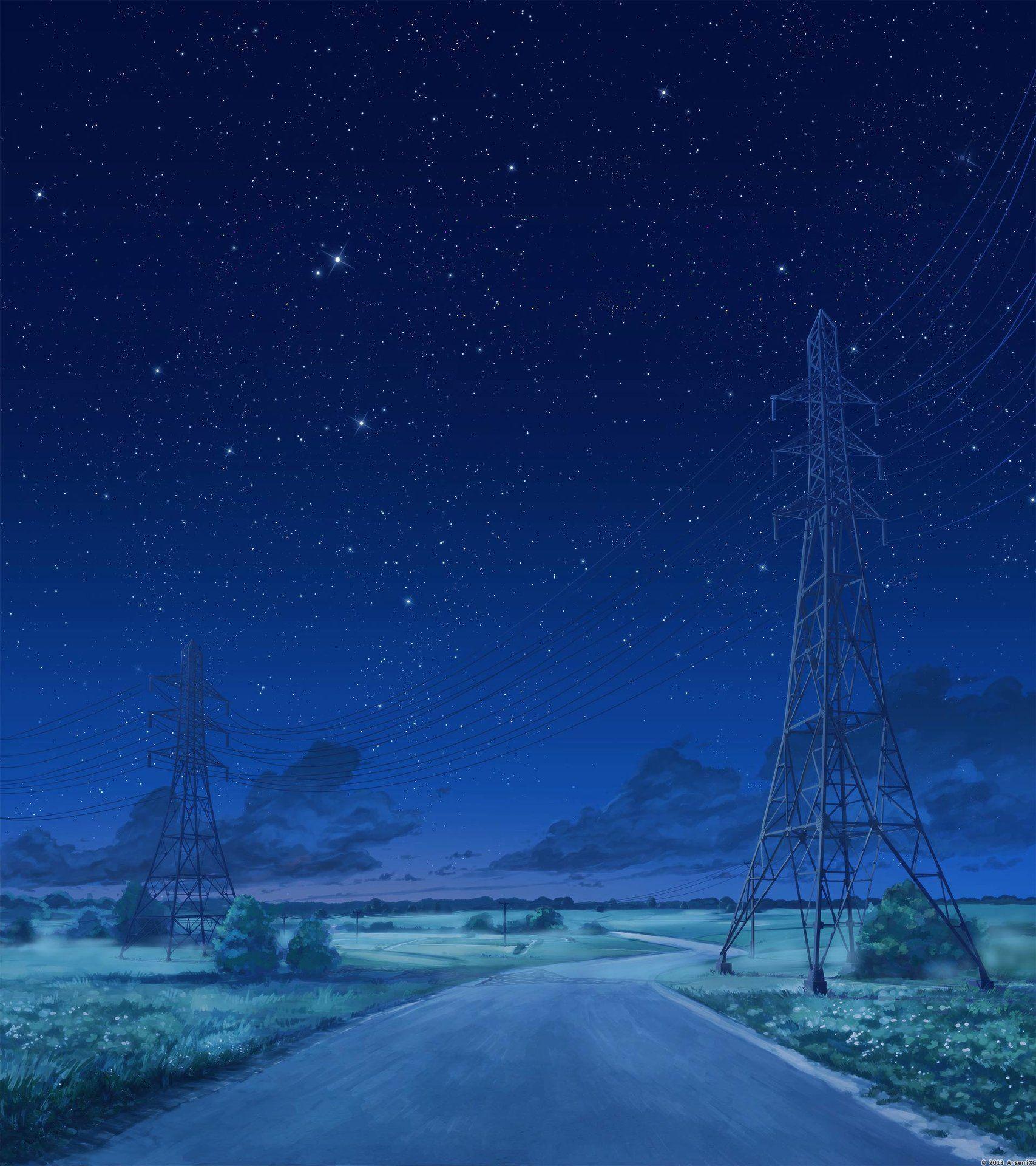 Anime Summer Nights Desktop Wallpaper