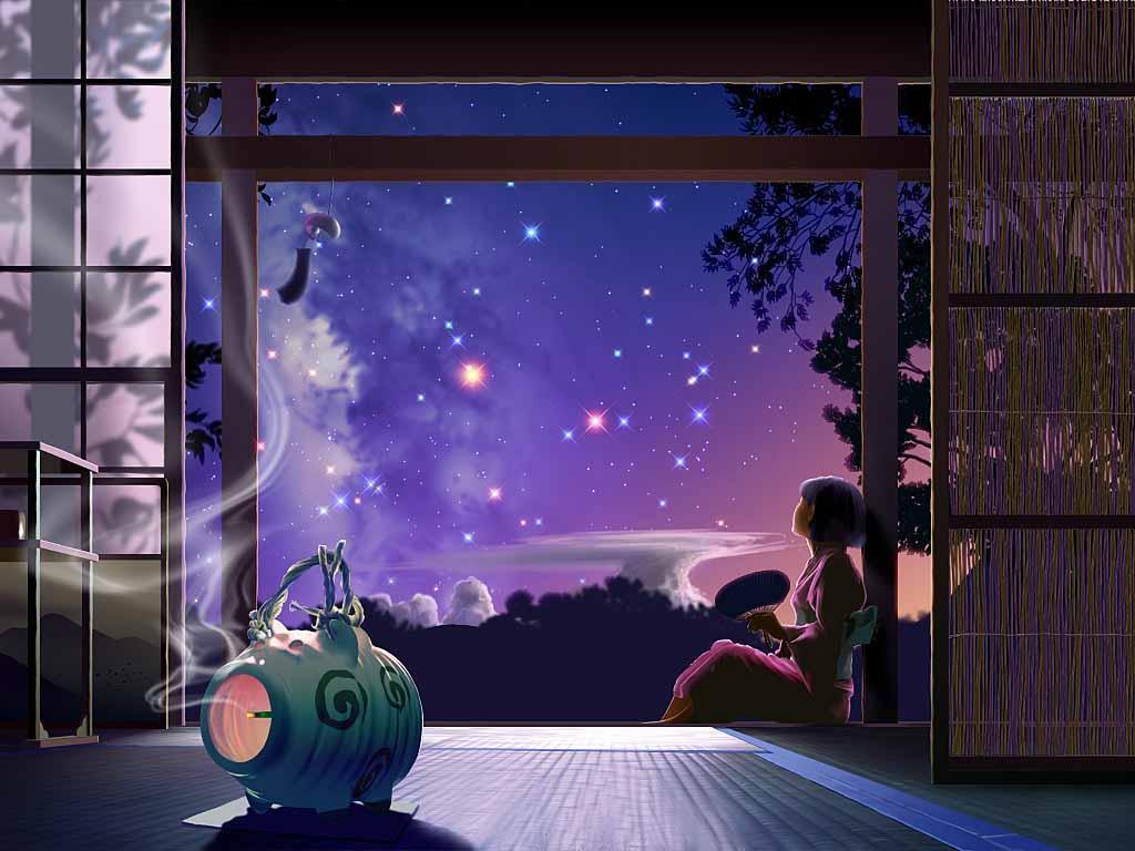 Anime Summer Nights Wallpaper
