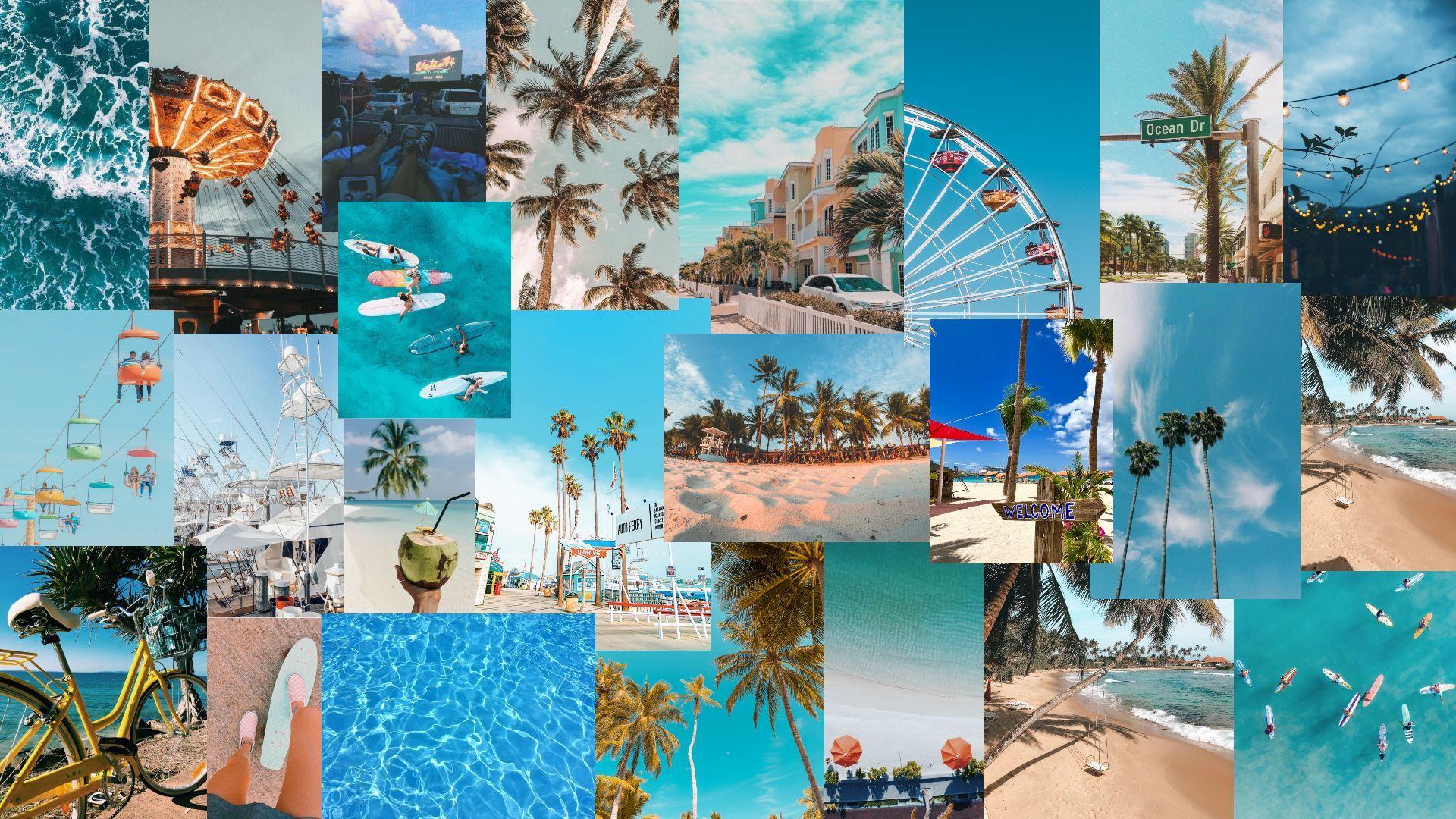 Collage Summer Desktop 4k Wallpaper