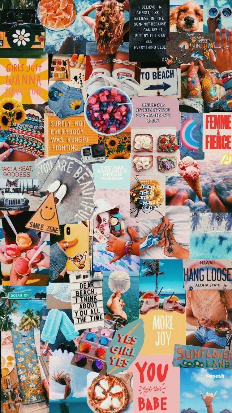 Orange Summer Collage Free Desktop Wallpaper