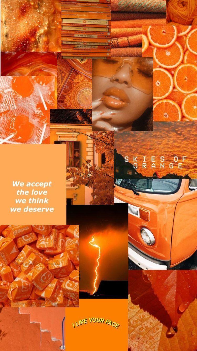 Orange Summer Collage Wallpaper Photo